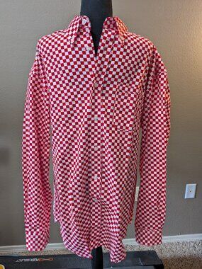 Rare PURINA Logo BOLD Checkerboard LS Button-Down - Size XL